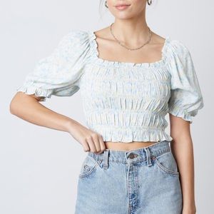 Short Sleeve Smocked Top